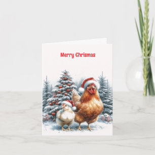 Country Chicken Christmas Card