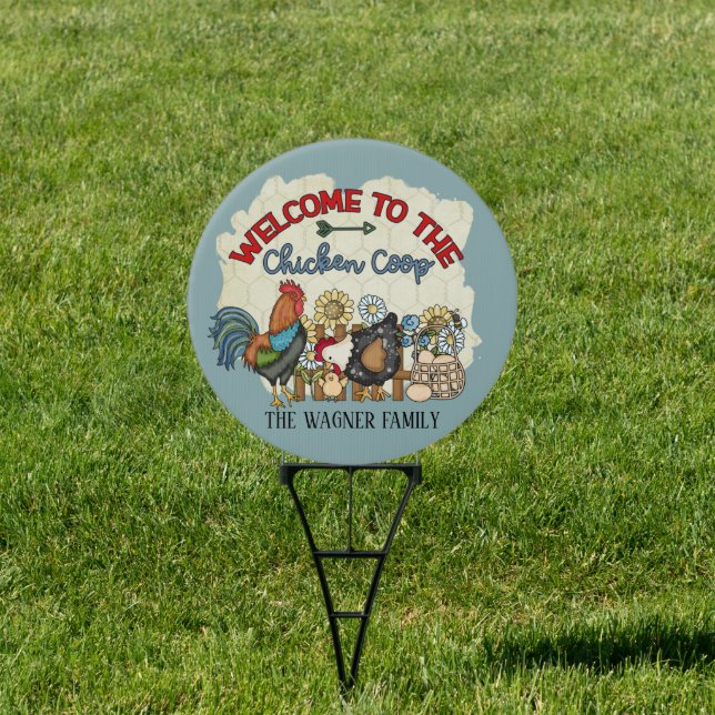 Country chicken coop welcome sign (Insitu)