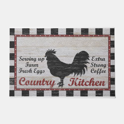 Country Chicken Doormat Retro Countryside  Doormat