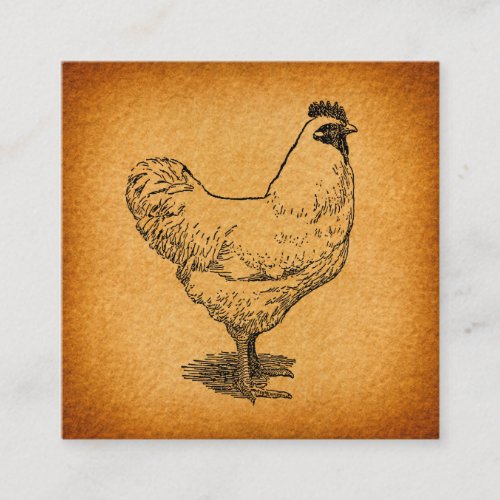 Country Chicken Farm Animal Art Vintage Rooster Enclosure Card