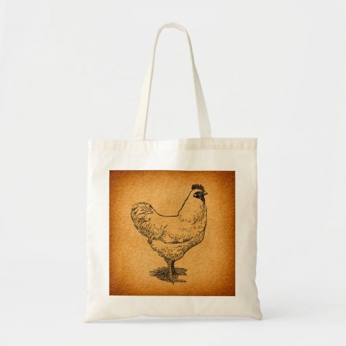 Country Chicken Farm Animal Art Vintage Rooster Tote Bag