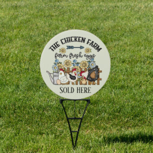 Country chicken farm fresh eggs add text  sign