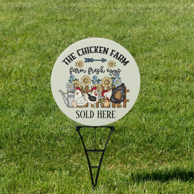 Country chicken farm fresh eggs add text  sign (Insitu)