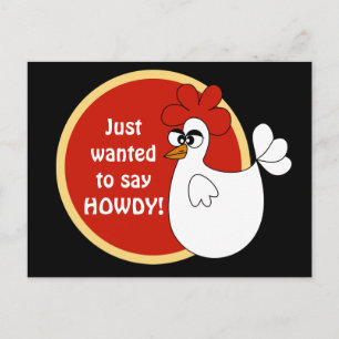 Country Chicken fun cartoon postcard