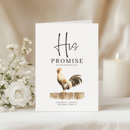 Country Chicken His Promise Vows Book Wedding Card