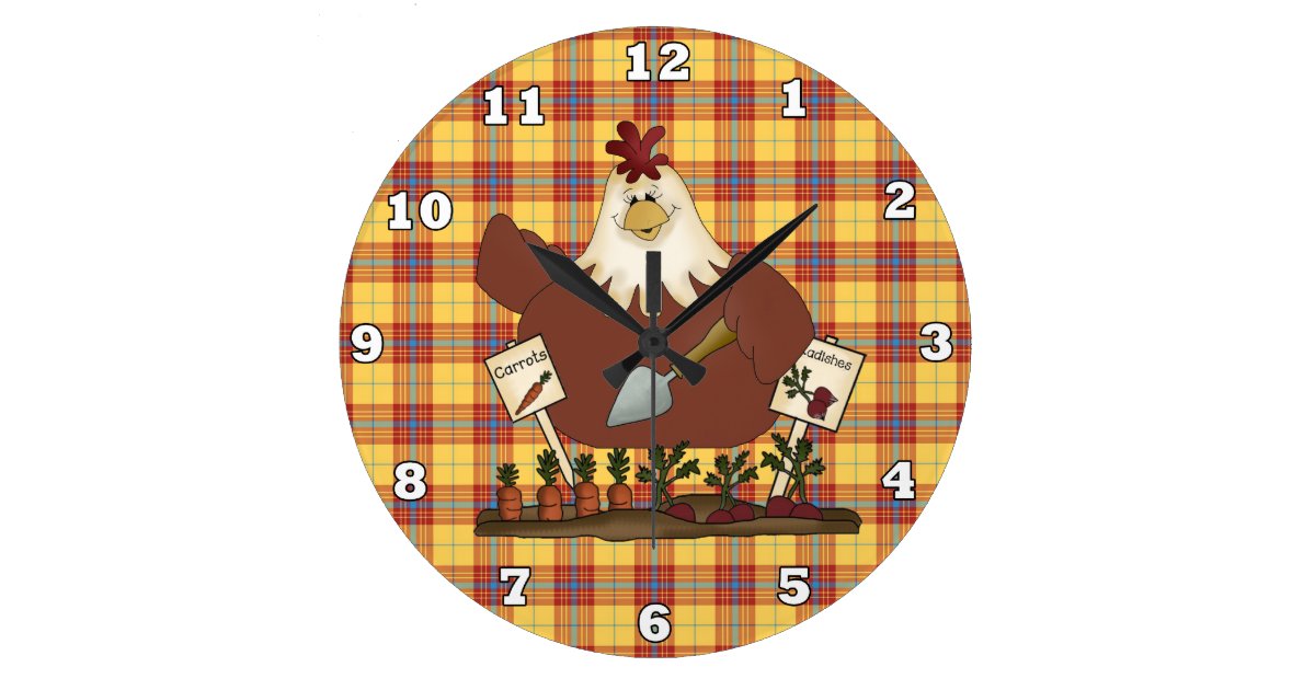 chicken kitchen wall clock