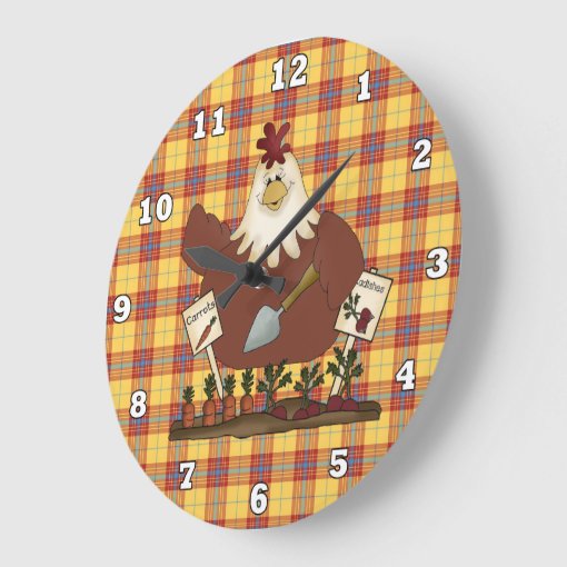 Country Chicken Kitchen wall clock Zazzle