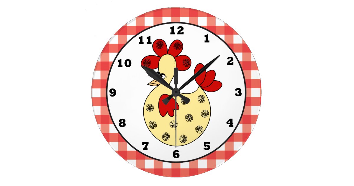 chicken kitchen wall clock