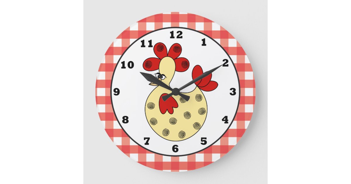 Country Chicken kitchen wall clock Zazzle