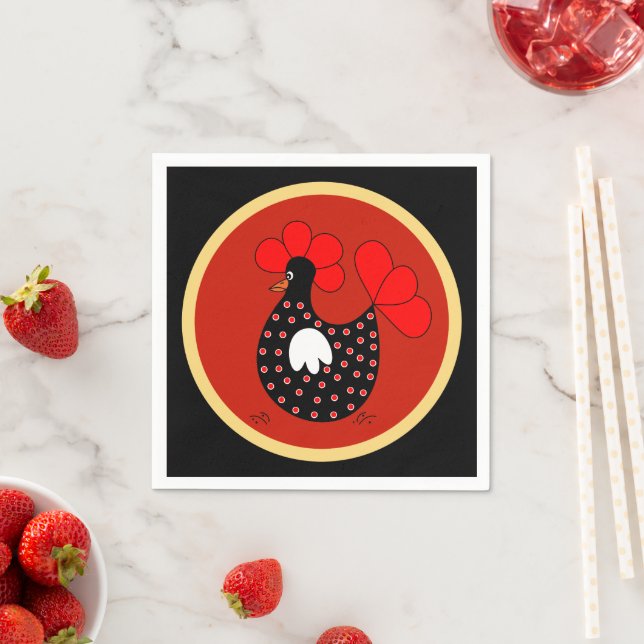 Country Chicken party paper napkins (Insitu)
