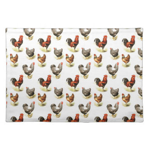 Country Chicken Pattern Cloth Placemat