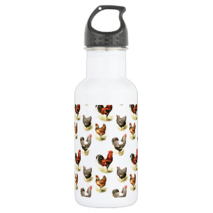 Country Chicken Pattern Water Bottle
