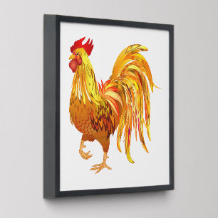 Country Chicken Rooster Vintage Cottagecore Peel And Stick Photo Tile