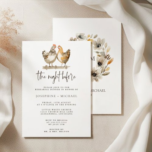 Country Chicken Wedding Night Before Rehearsal Invitation