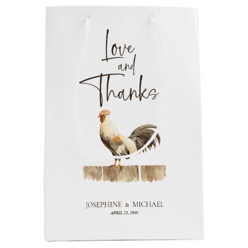 Country Chicken Wedding Welcome Medium Gift Bag