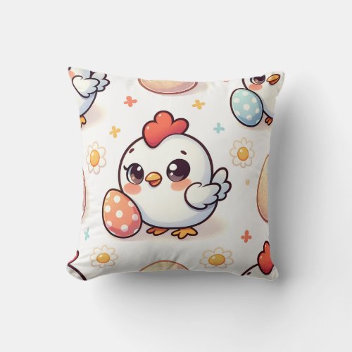 Country Chickens 2 Throw Pillow