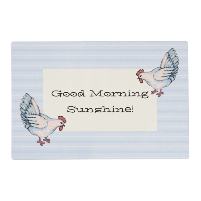 Country Chickens Laminated Placemat (Front)