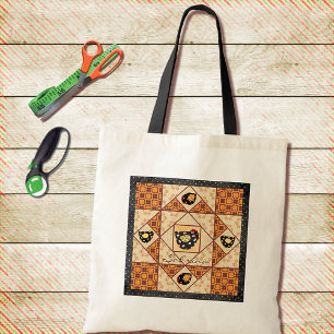 Country Chicks Faux Quilt Block Tote