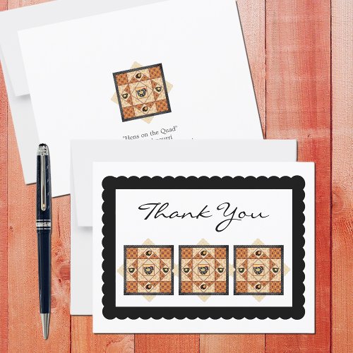 Country Chicks Quilt Square Flat Thank You Card