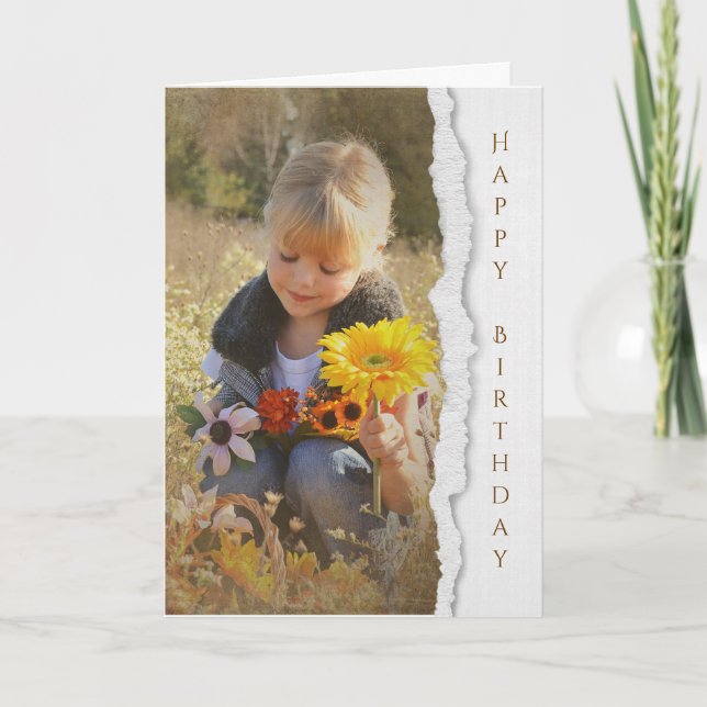 country child with sunflower bouquet card (Front)