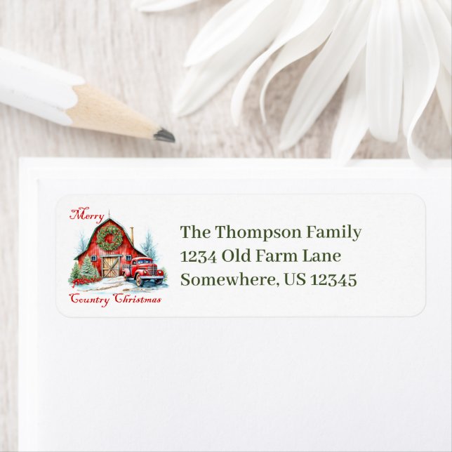 Country Christmas address Label (Insitu)
