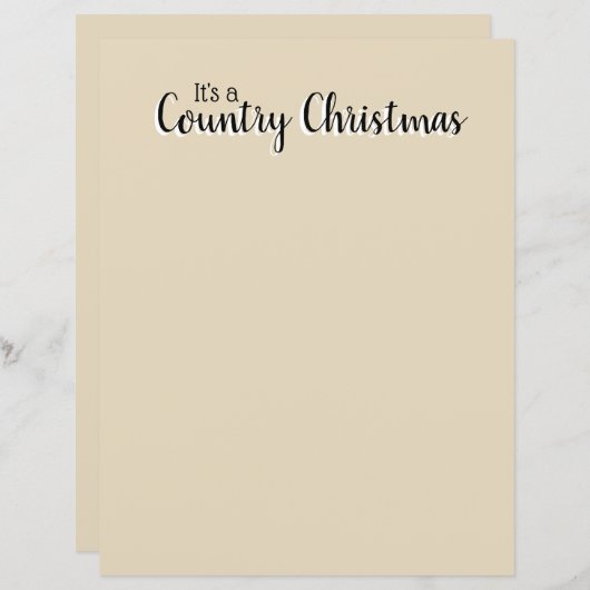 Country Christmas Beige Rustic Pretty Letterhead (Front/Back)