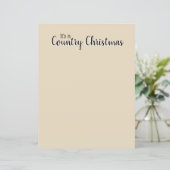 Country Christmas Beige Rustic Pretty Letterhead (Standing Front)