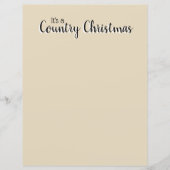 Country Christmas Beige Rustic Pretty Letterhead (Front)