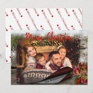 Country Christmas Bulletin Board Photo Postcard