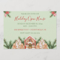 Country Christmas Gingerbread House Invitation