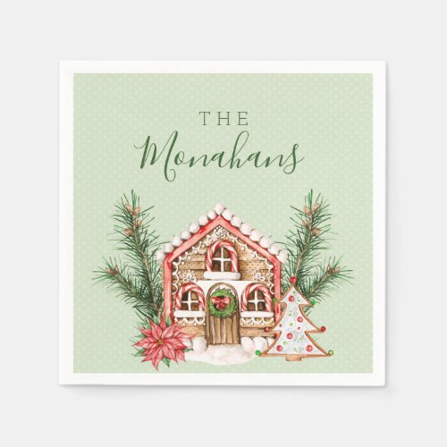 Country Christmas Gingerbread House Paper Napkins