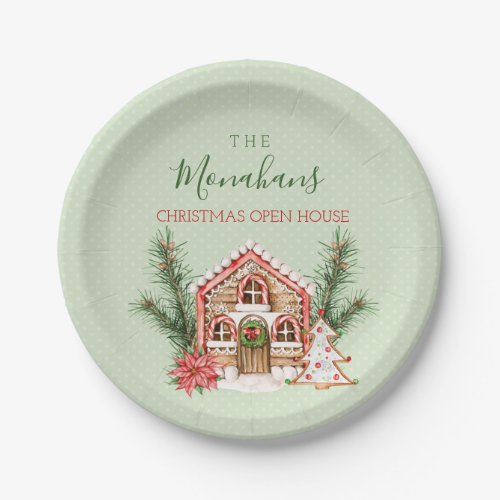 Country Christmas Gingerbread House Paper Plates