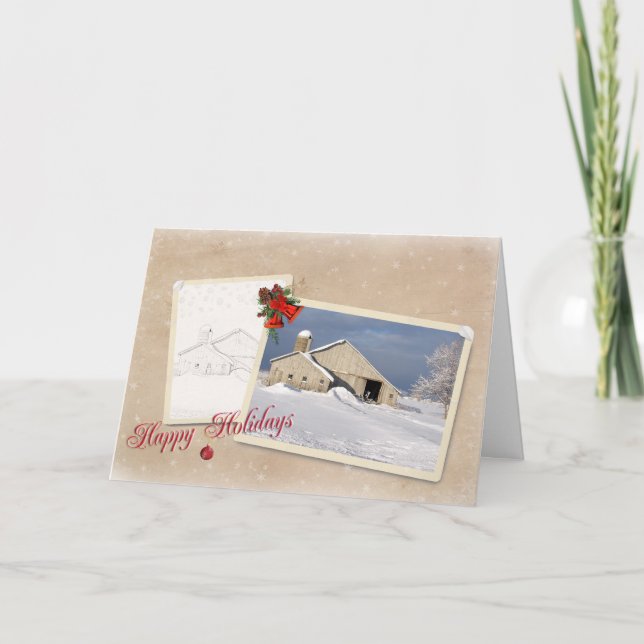 Country Christmas Holiday Card (Front)