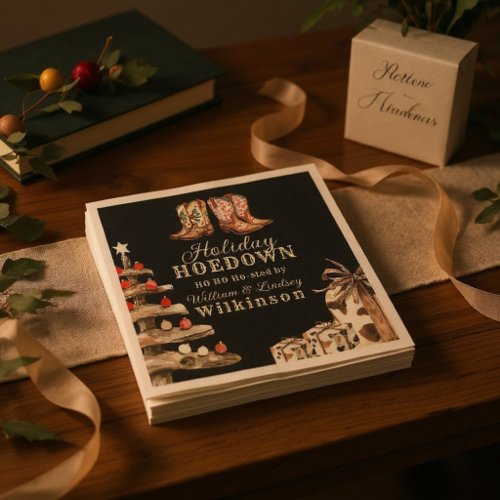 Country Christmas Holiday Hoedown Paper Napkins
