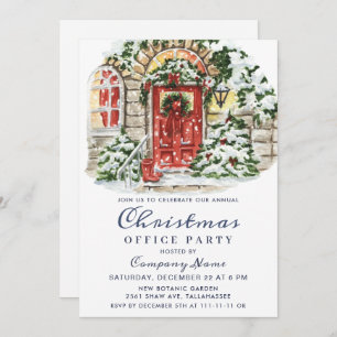 Country Christmas House Corporate Holiday Party Invitation