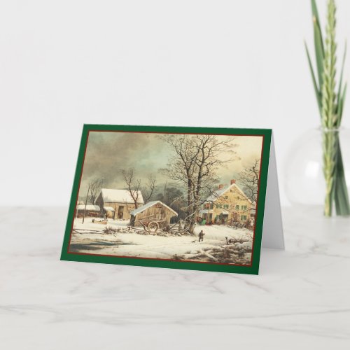 Country Christmas Morning _ Vintage Card
