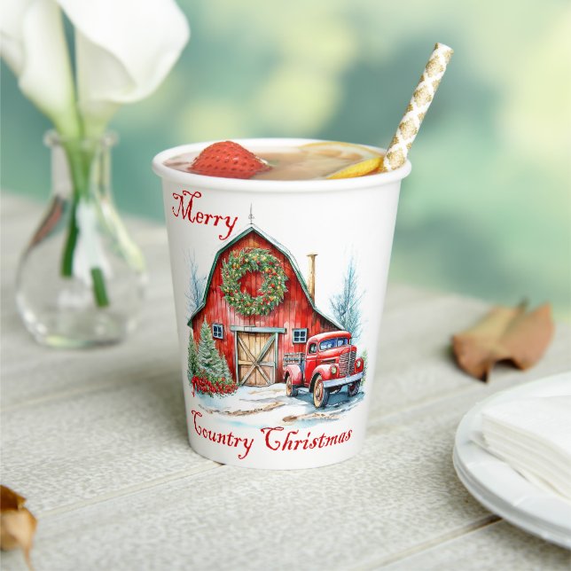 Country Christmas Paper Cups (Insitu)
