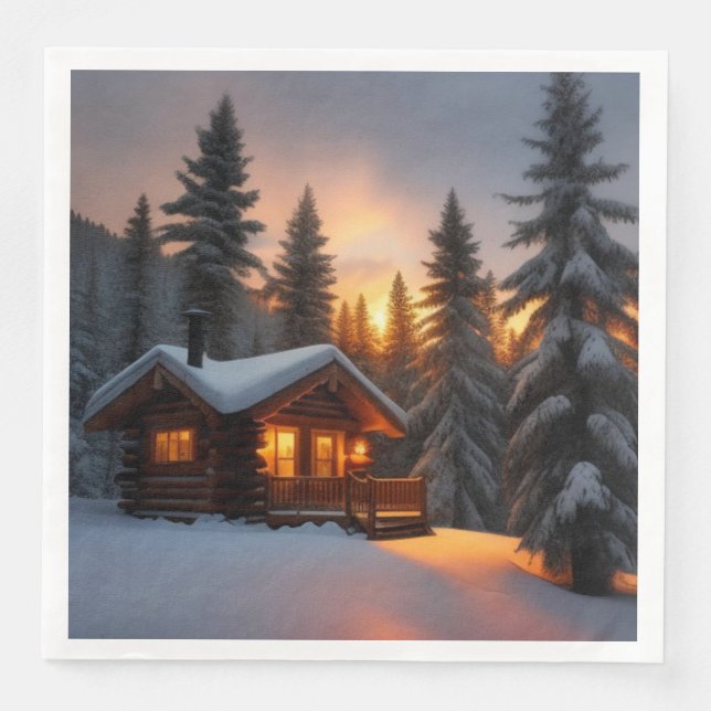 Country Christmas Paper Dinner Napkins (Front)