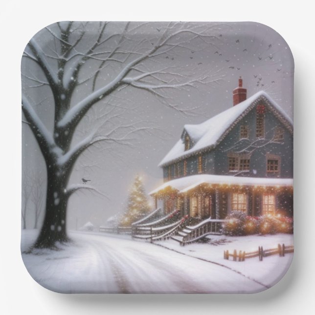 Country Christmas Paper Plates (Front)