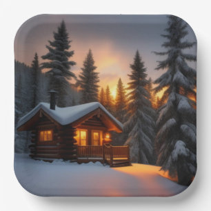 Country Christmas Paper Plates
