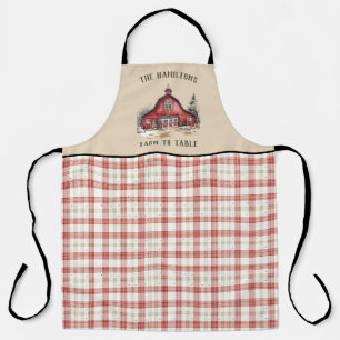 Country Christmas Plaid Custom Apron