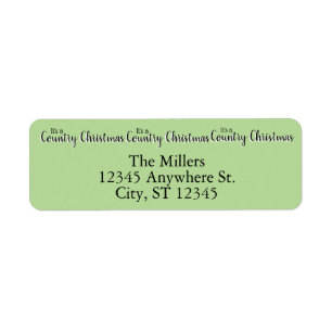 Country Christmas Quote Green Rustic Pretty Label