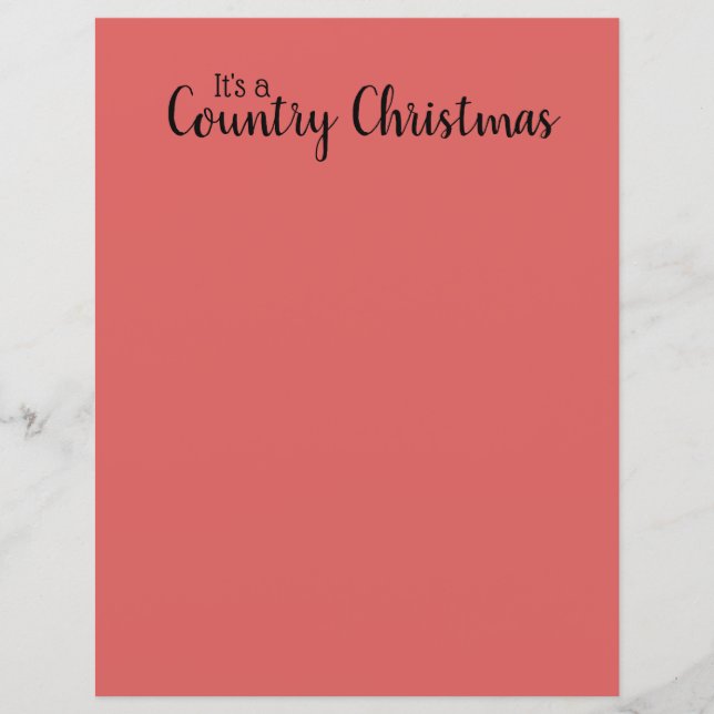 Country Christmas Quote Red Rustic Letterhead (Front)