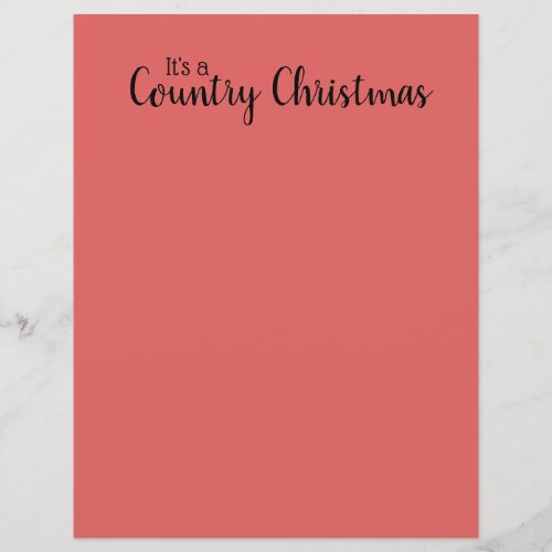 Country Christmas Quote Red Rustic Letterhead