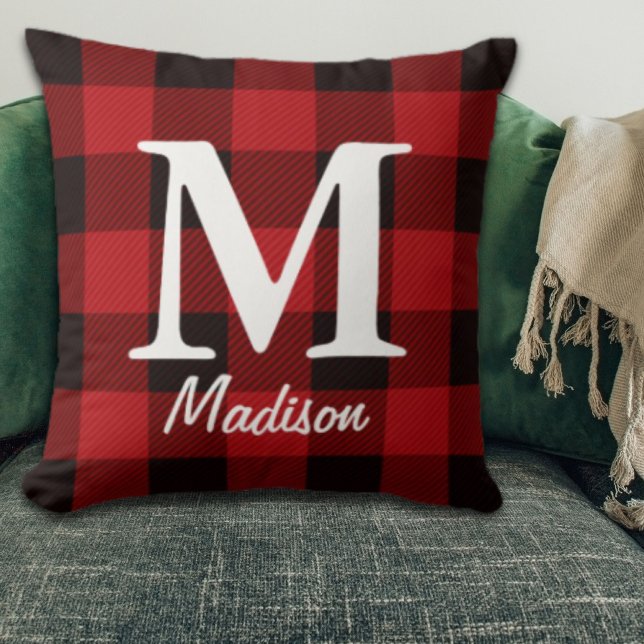 Country Christmas Red buffalo Plaid lumberjack Throw Pillow (Country Christmas Red buffalo Plaid lumberjack Throw Pillow)