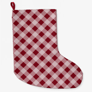 Country Christmas Red Gingham Stocking Decoration