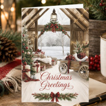 Country Christmas Red Plaid Christmas Greetings