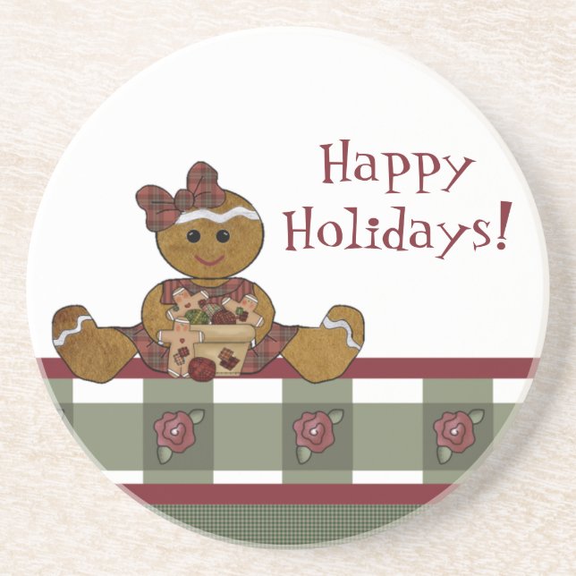 Country Christmas Sandstone Coaster (Front)