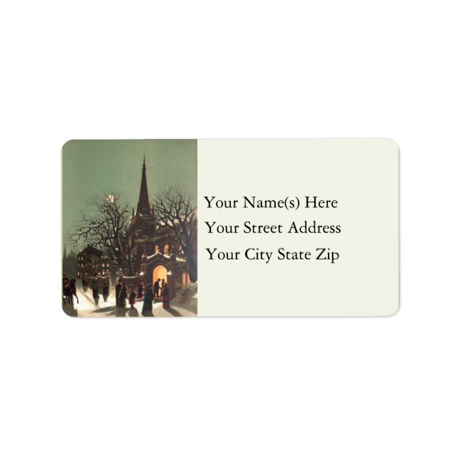 Country Christmas Services Vintage Address Label (Front)