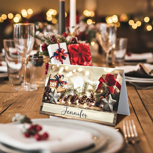 Country Christmas theme Place Card